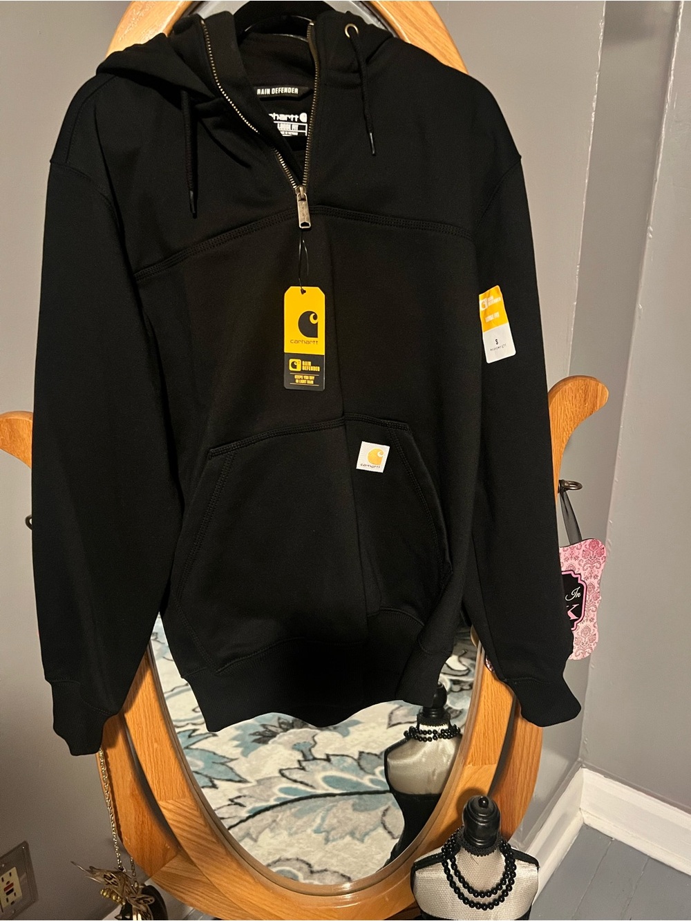 NWT Carhartt Rain Defender Heavyweight Quarter Zip Hoodie Black S